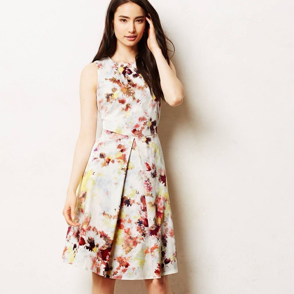 Anthropologie Hunter Bell Kukka Sleeveless Keyhole Tea Dress Sz 0